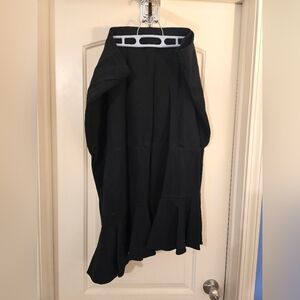 Women's Plus Size Black Skirt Asymmetrical Ruffled Hem